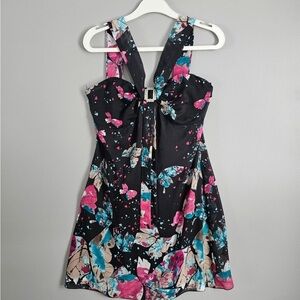 Gioia  Fashion Colorful Butterfly Mini DressSz M